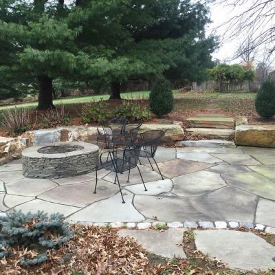 Hardscape with Stone Fire Pit
