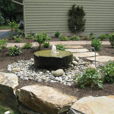Hardscape with Bubbler Fountain